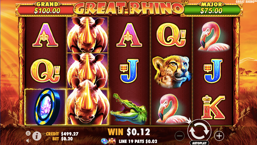 Great Rhino slot game that took the 2nd place in the annual AskGamblers awards 2018