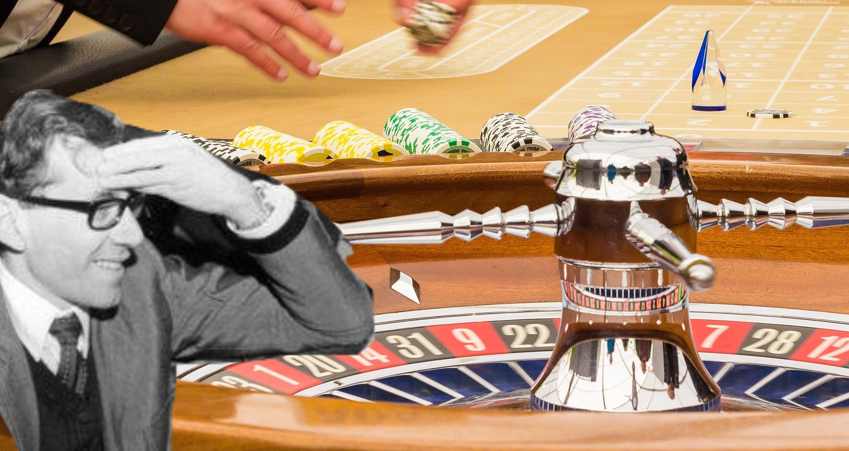 Richard Jarecki near a wheel, proving to be one of the greatest roulette winners stories