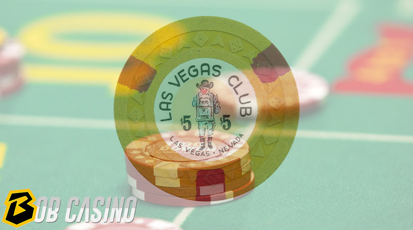 5 Dollar Las Vegas Club Casino Chip on the table