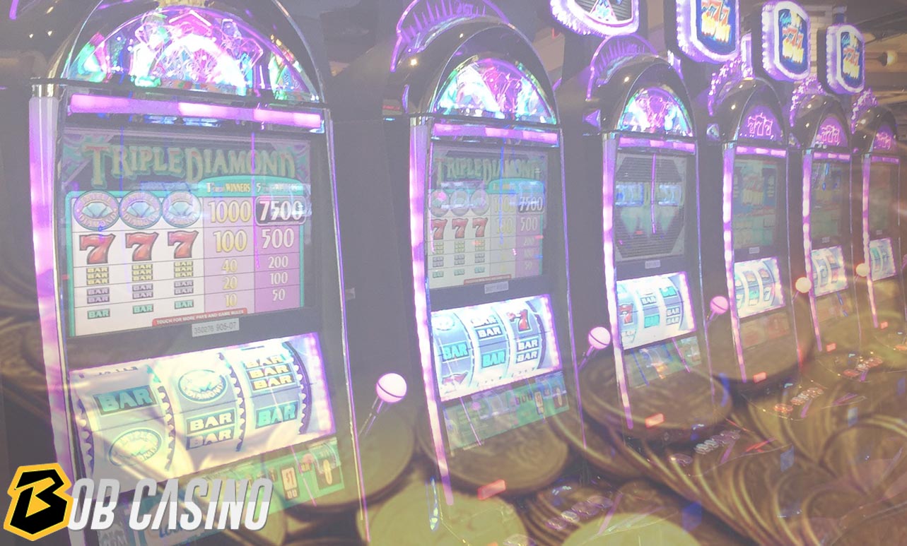 Bunch of coins in slot machine