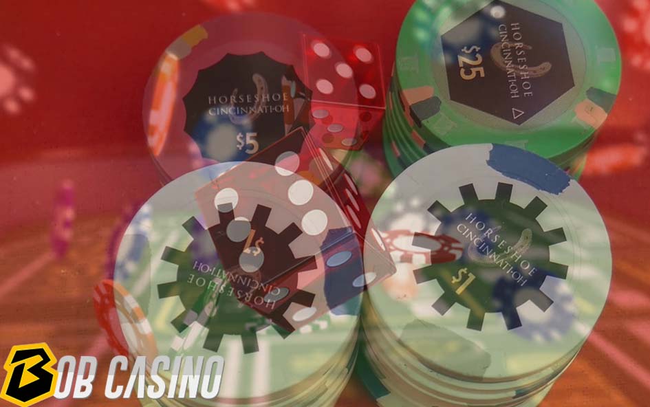 Dices and chips in casino games