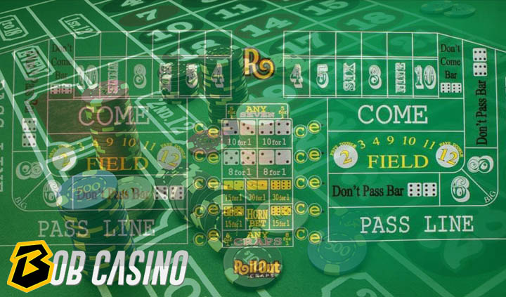 Chips on Green Casino Crap 