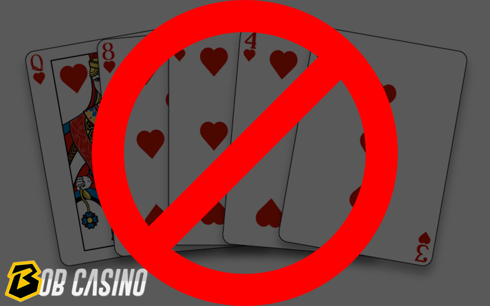 Poker hand with red stop sign over it