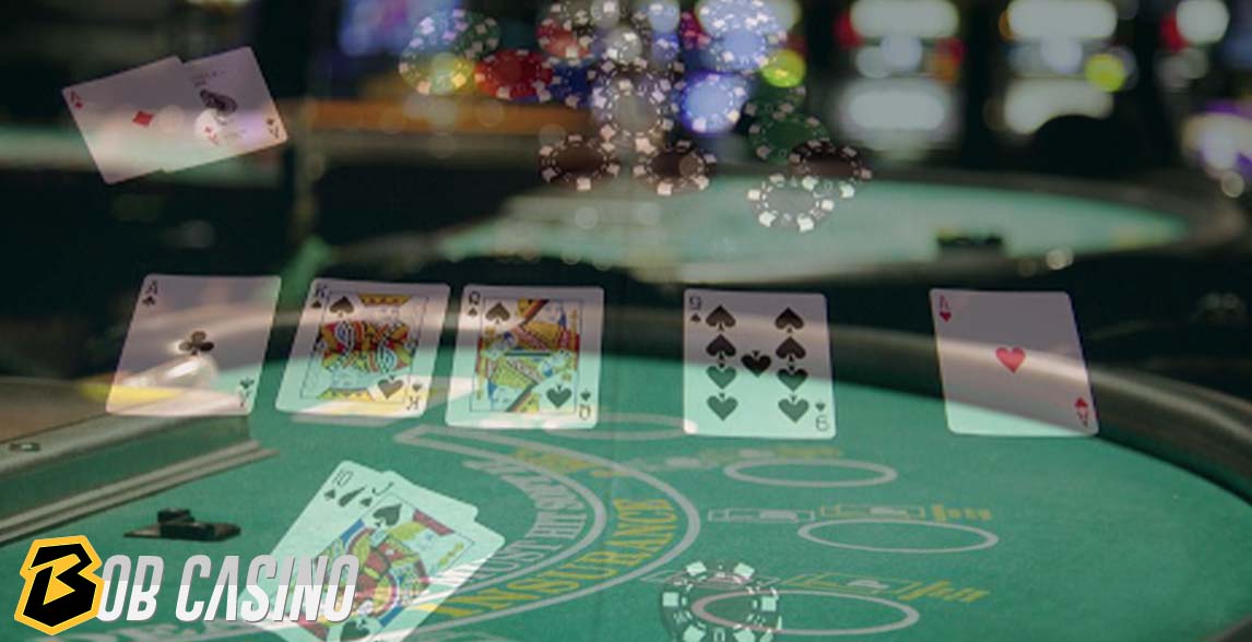 Cards and chips on the poker table