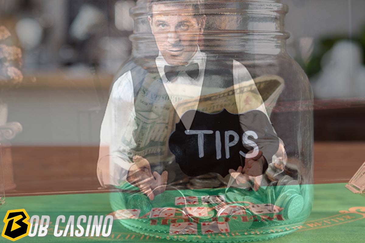 Giving tips to casino dealer