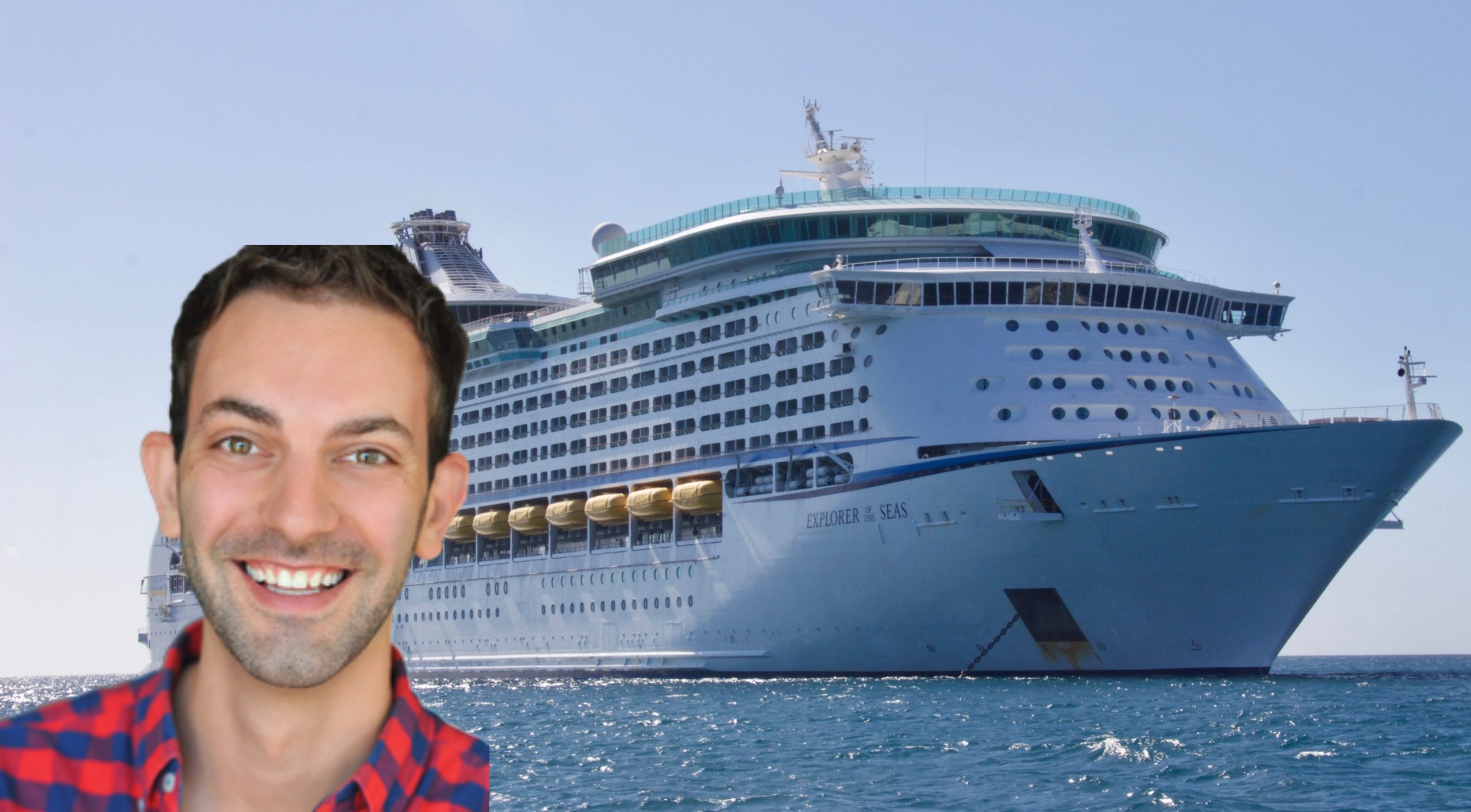 Brian Christopher smiling over the cruise ship, preparing for his slot cruise.