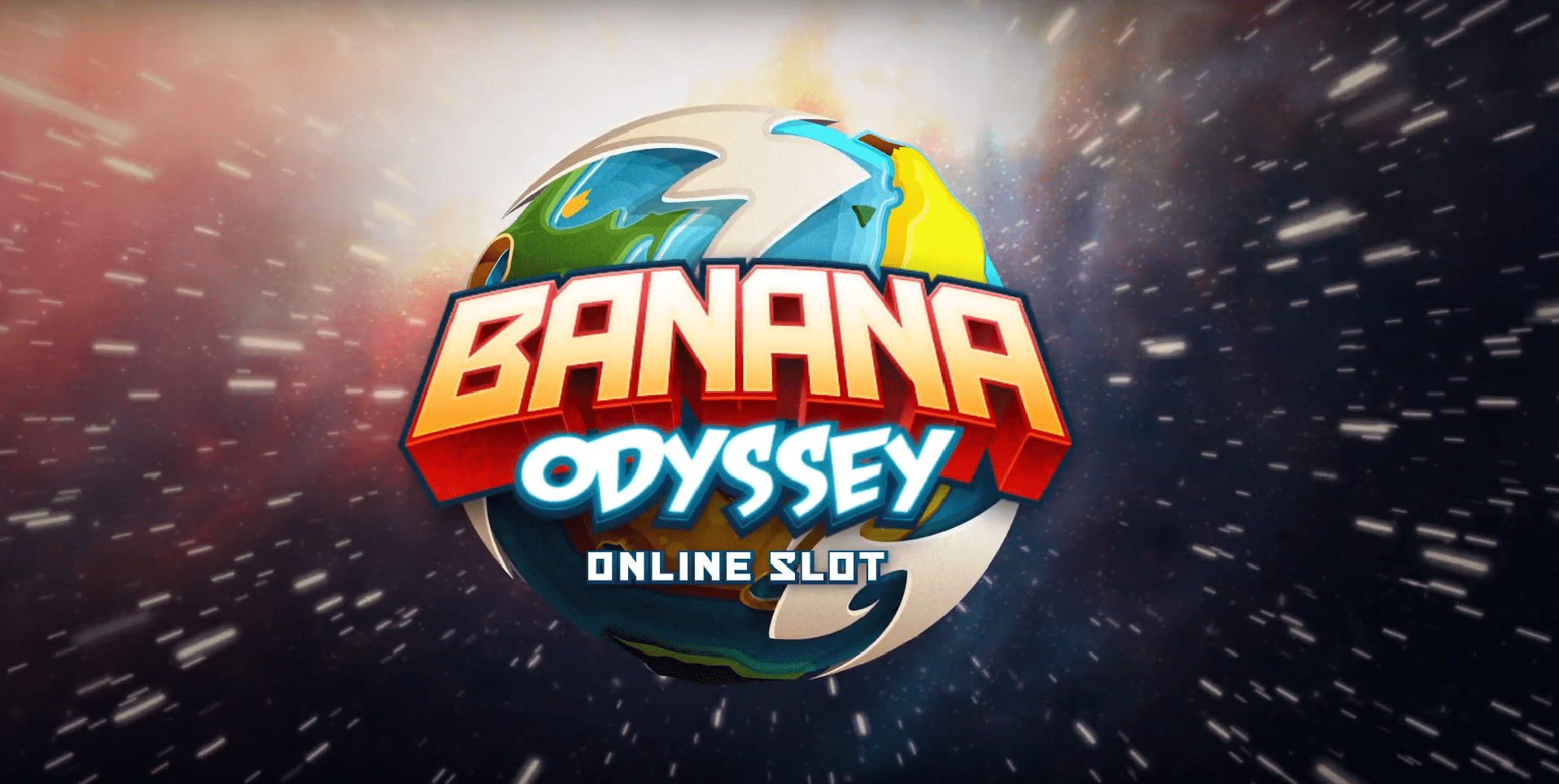 Space exploration vibes coming from the Banana Odyssey slot logo.