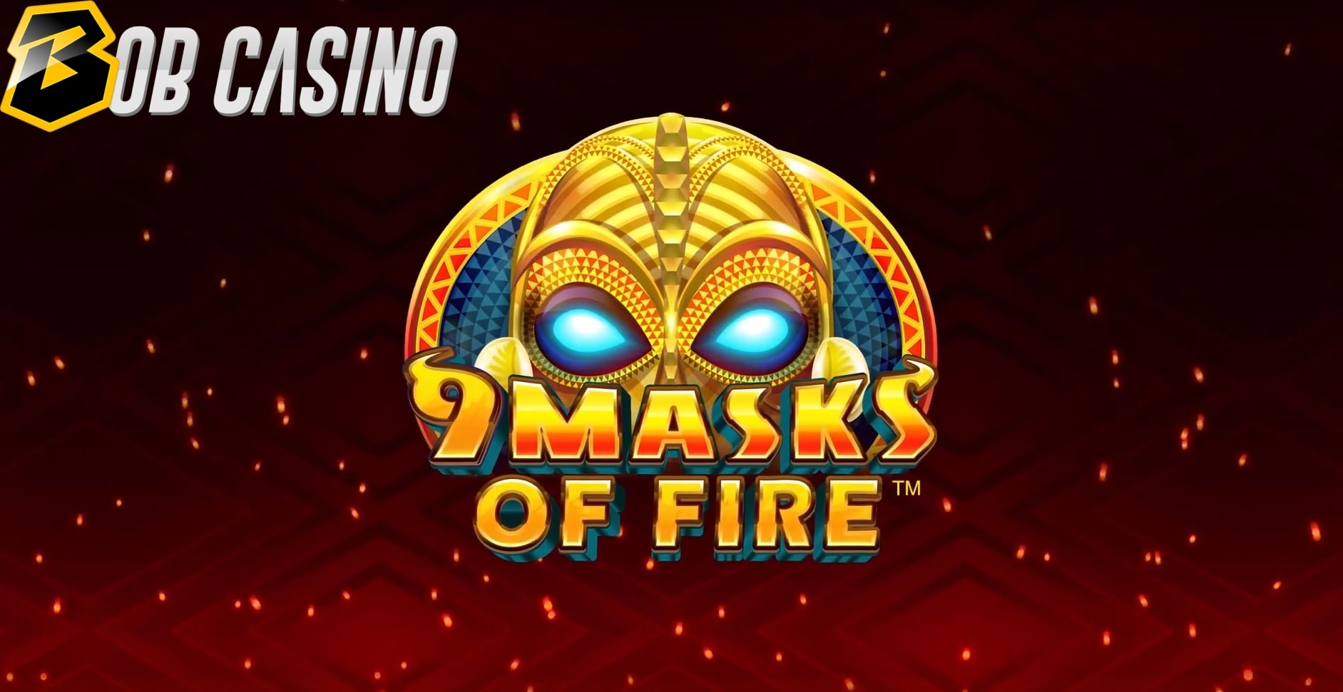 The African mask in the forefront of the 9 Masks of Fire slot from Gameburger and Microgaming.