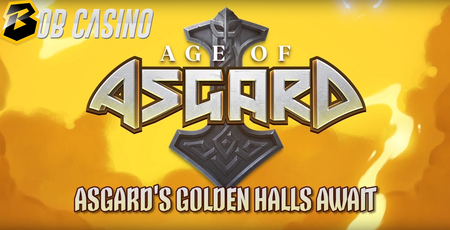 Age of Asgard slot logo from Yggdrasil surrounded by the Norse lightning.