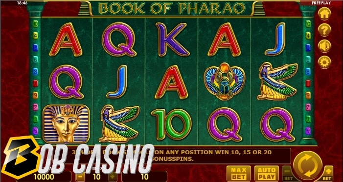 The grid of the new Book of Pharao slot from Amatic.