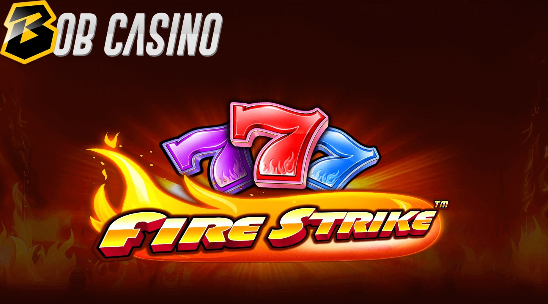 Three lucky sevens in the Fire Strike slot logo from Pragmatic Play.