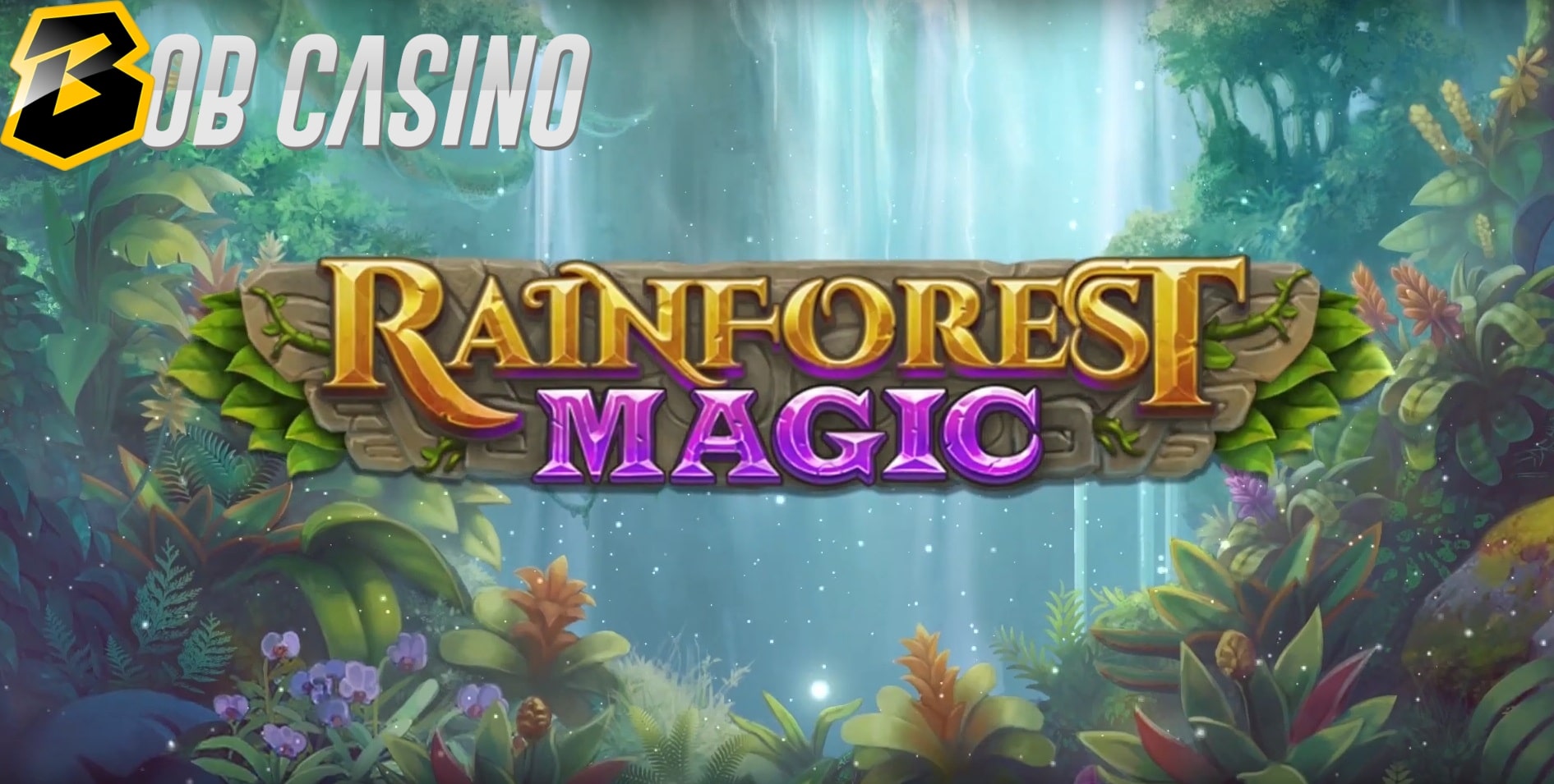 The tropical rainforest surrounding the logo of the new Rainforest Magic slot from Play'N Go.