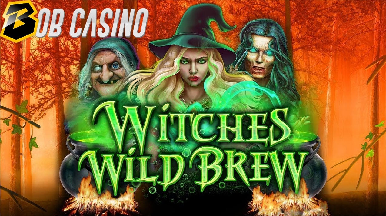 Three witches from Hocus Pocus on the logo of Witches Wild Brew slot from Booming Games.