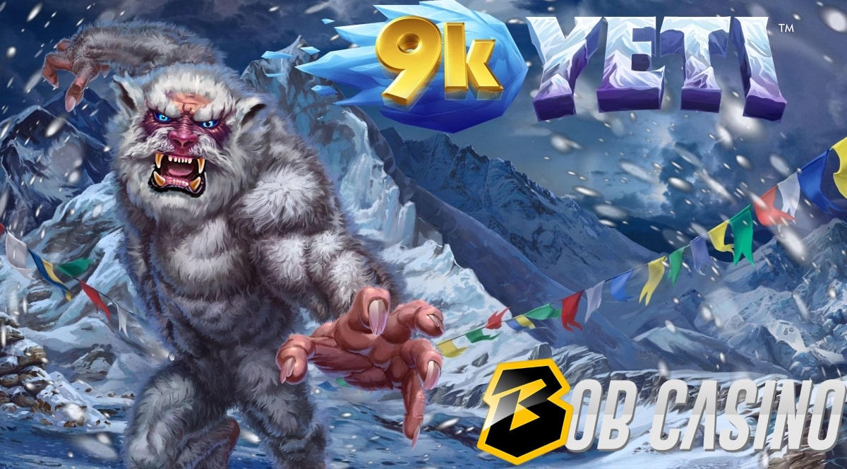 A hideous yeti next mount Everest on the logo of 9k Yeti slot made by 4ThePlayer and Yggdrasil.