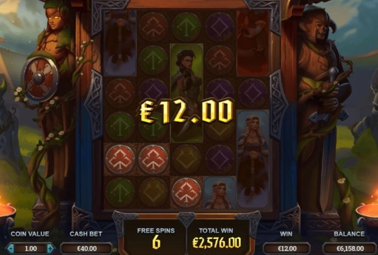 A modest slot game win in the Age of Asgard slot from Yggdrasil.