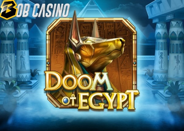 Anubis in the logo of the new Doom of Egypt slot, free demo of which you can play on Bob Casino.