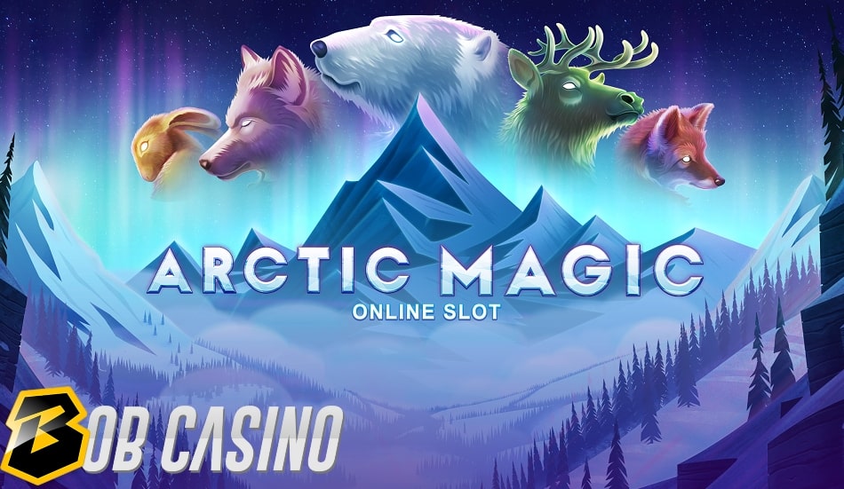 Arctic Magic slot logo with Northern animals in the background.