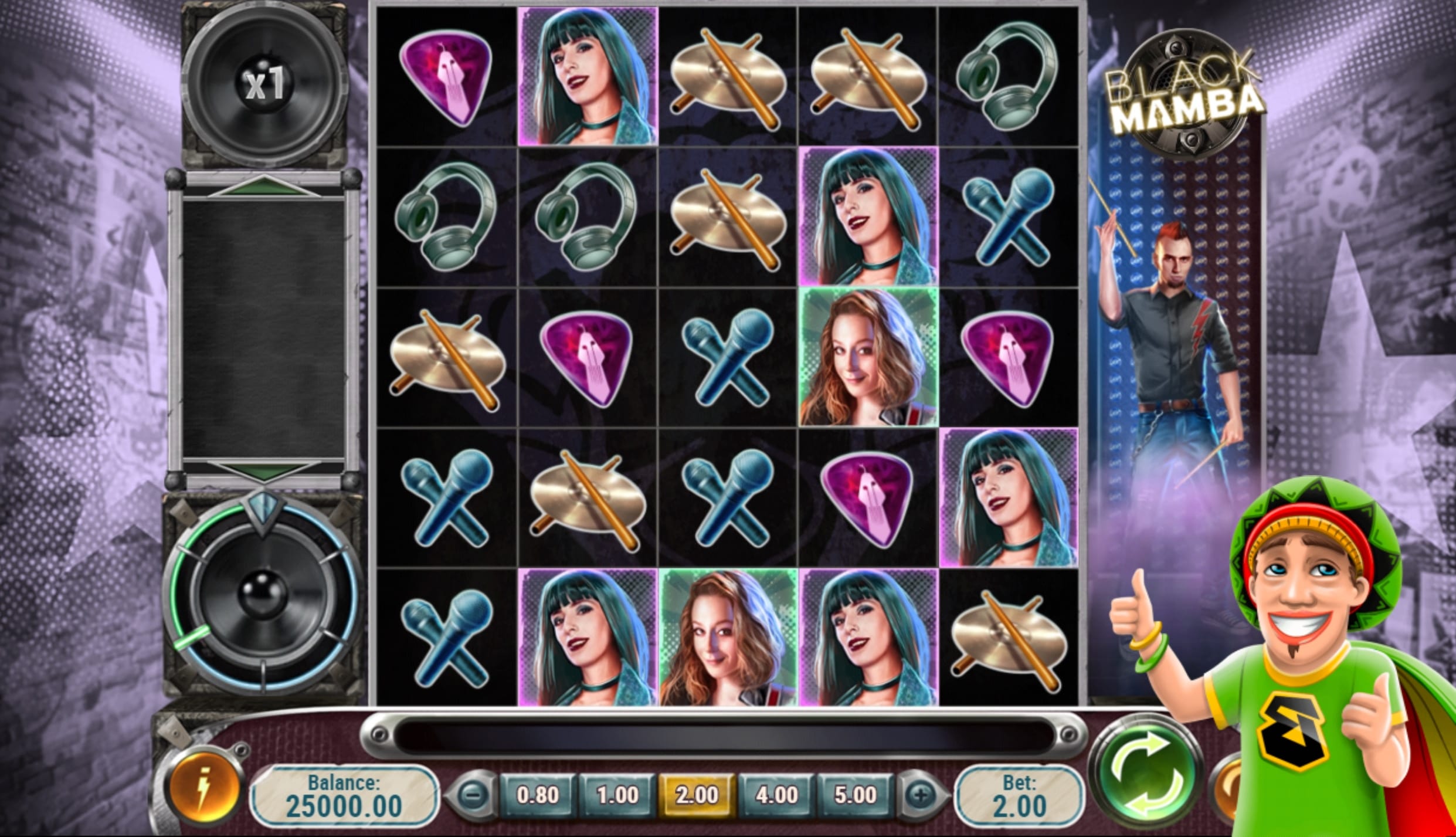 The reels of Black Mamba slot - one of the best branded slot games of 2019.