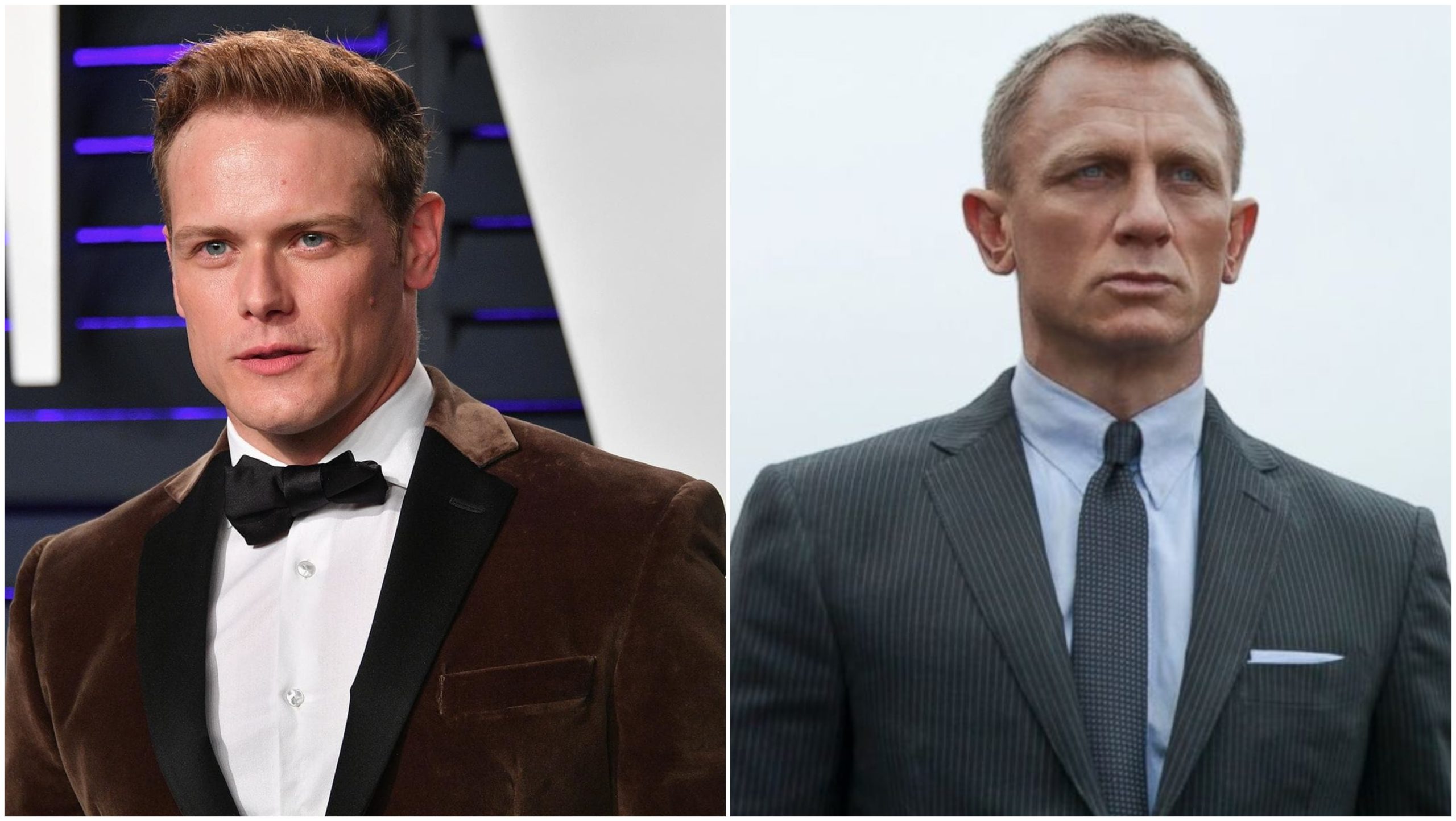 Sam Heughan next to Daniel Craig, showing why betting odds tilt for him to be the next James Bond.