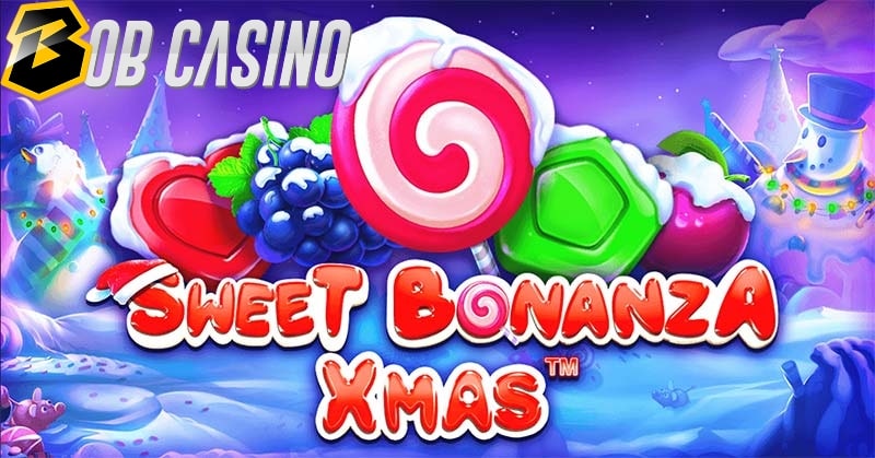 Christmas spirit is seen in the logo of the Sweet Bonanza Xmas slot.