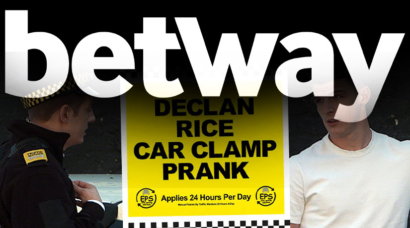 Thumbnail of the Declan Rice prank video, for which Betway was slammed.