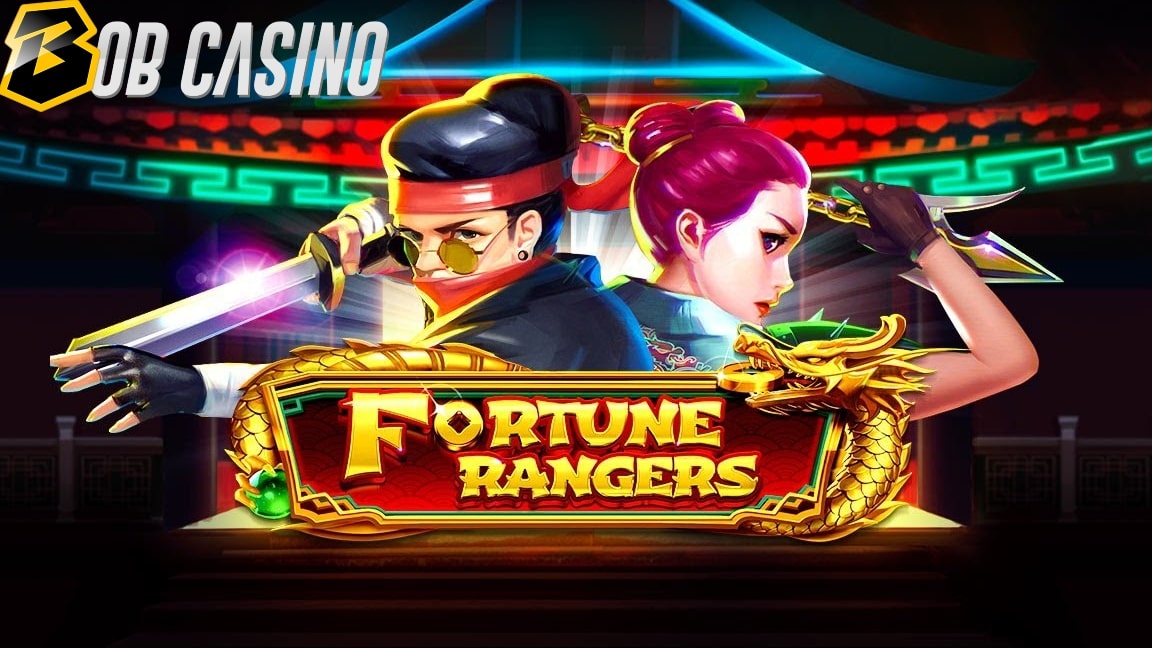 Logo of the Fortune Rangers slot in a review from Bob Casino!