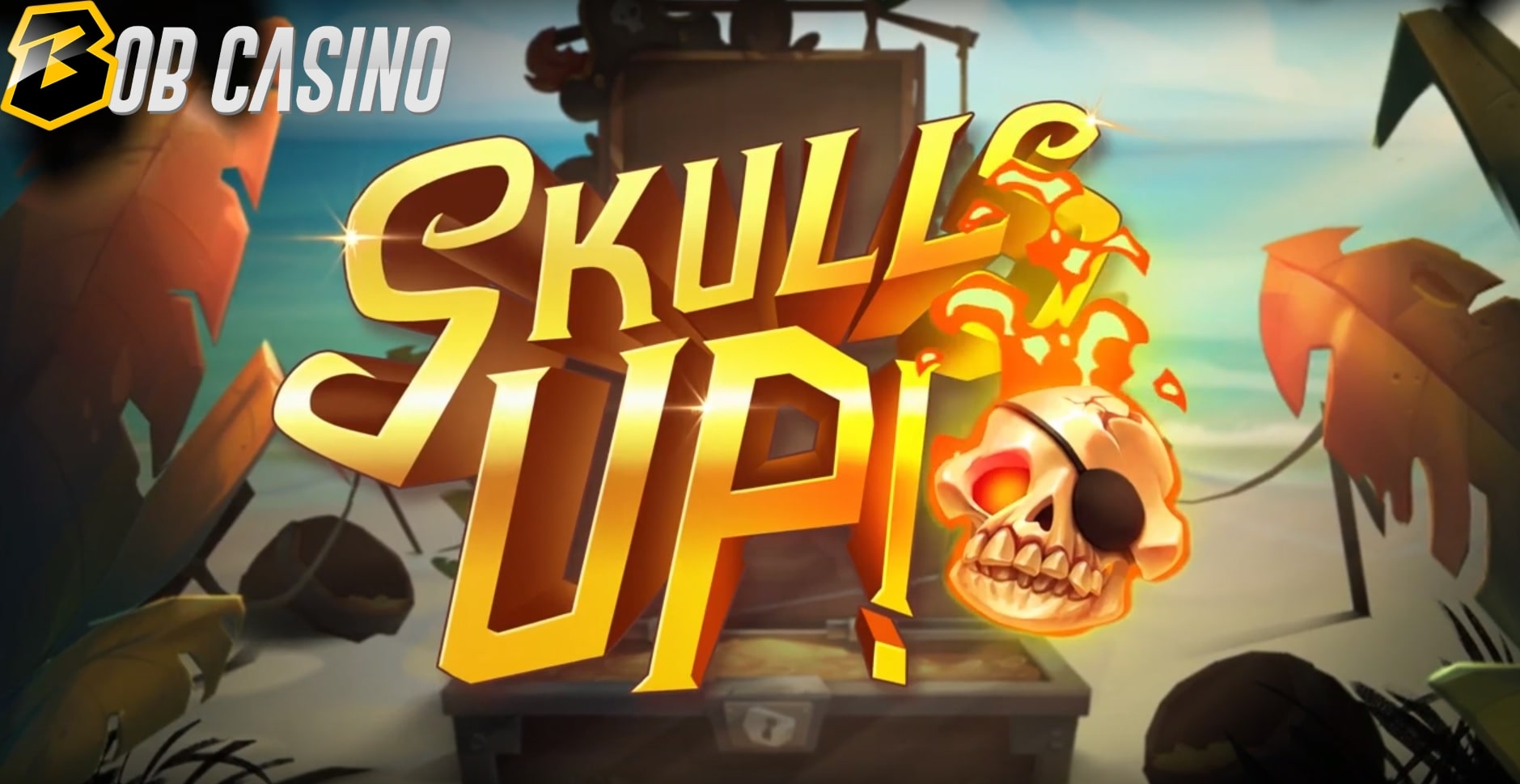 The logo of Skulls Up! slot from Quickspin in a review from Bob Casino.