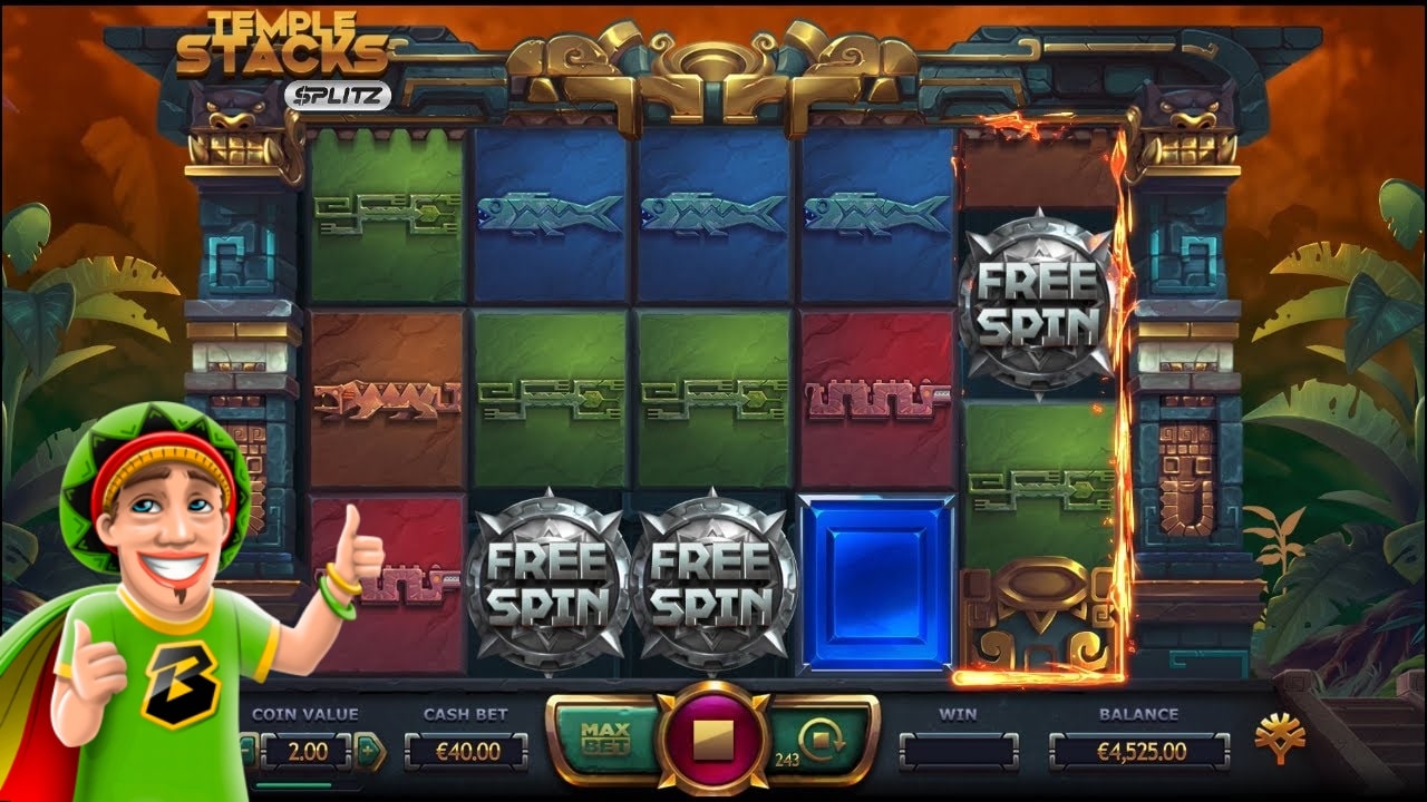 The reels of Temple Stacks slot - one of the best slots released in January of 2020.