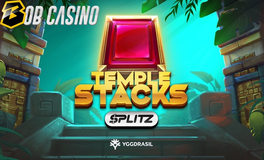 Temple Stacks slot logo in a review from Bob Casino.