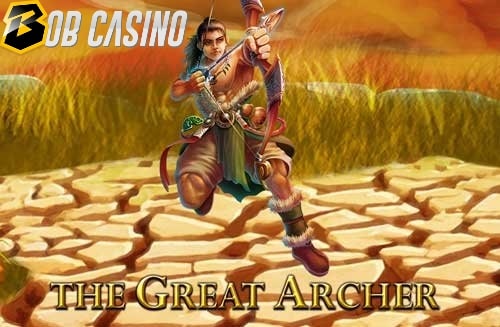 The underwhelming logo of The Great Archer slot.