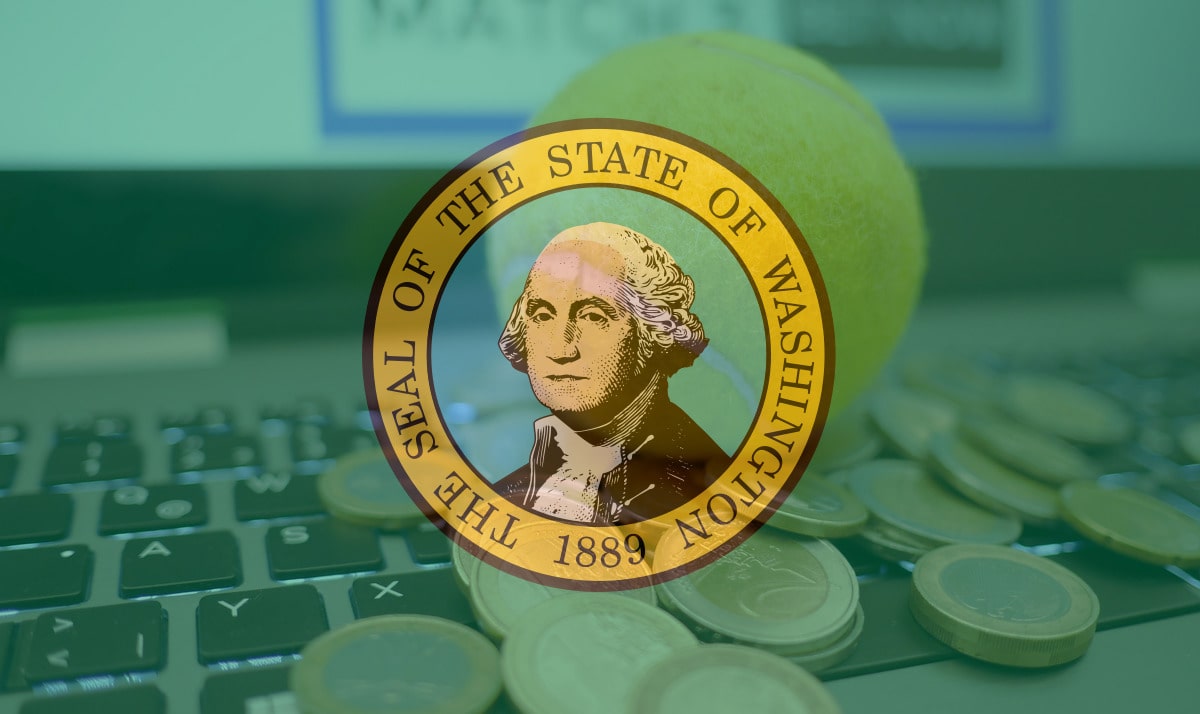 Flag of the Washington state signalling two sports betting bills under consideration.