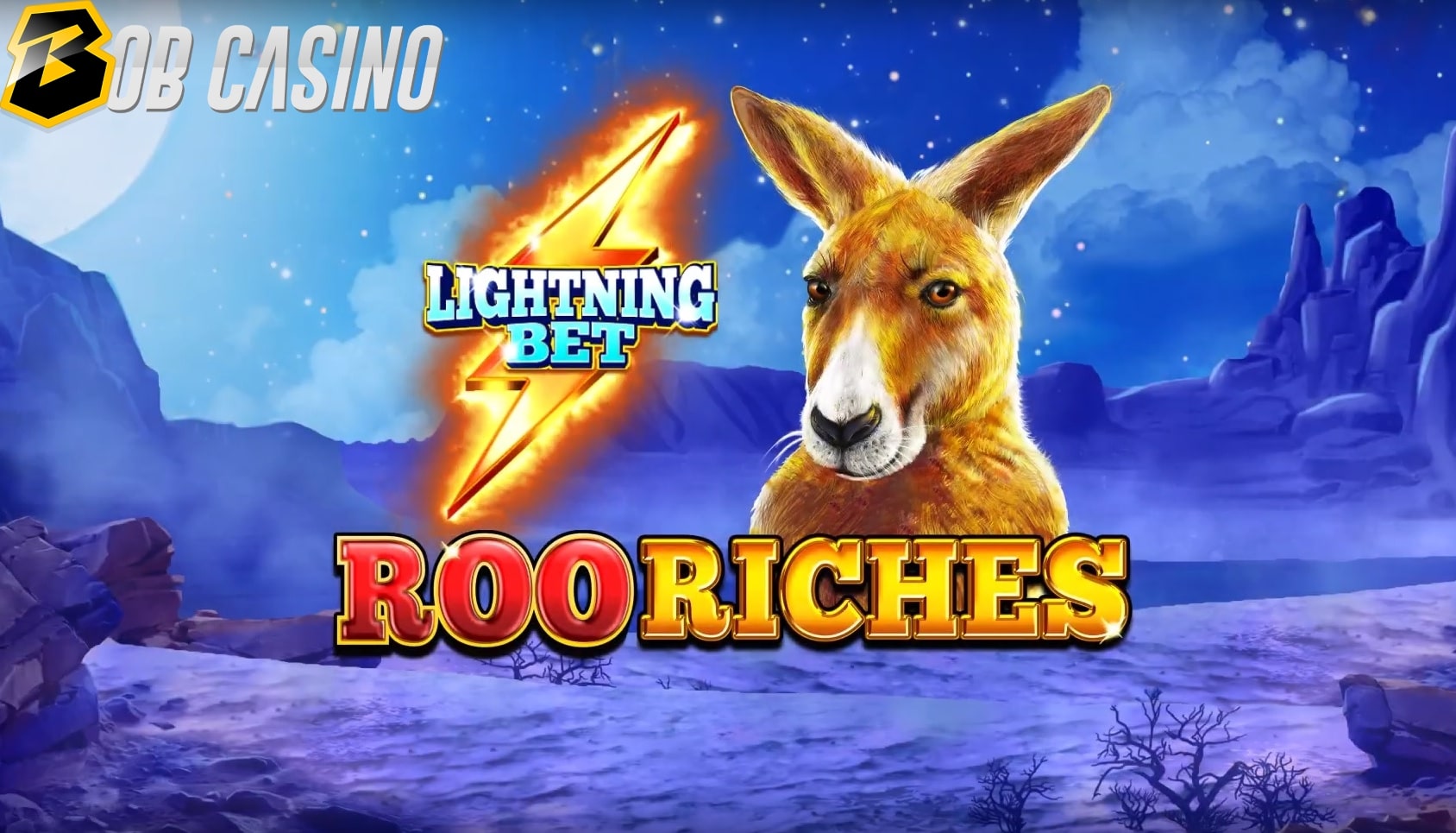 Kangaroo on the logo of the Roo Riches slot from iSoftBet.