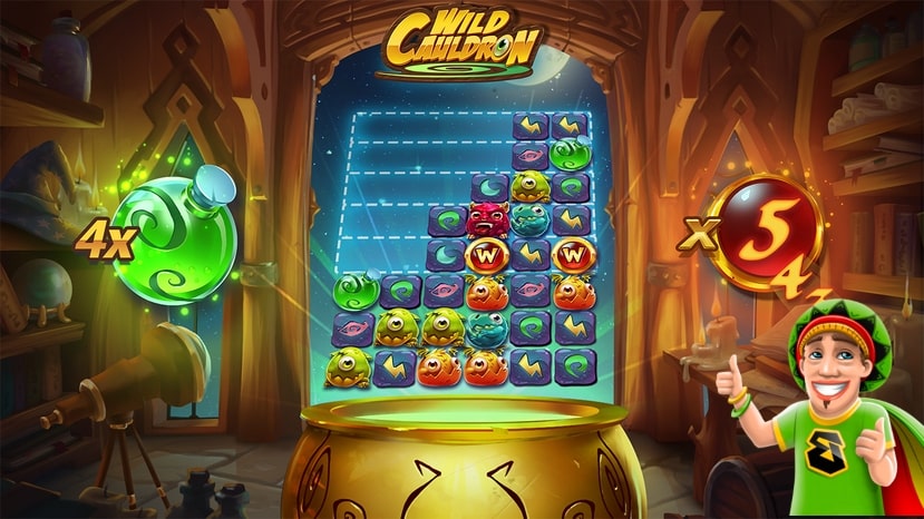 Slot reels of the Wild Cauldron slot game from Quickspin.