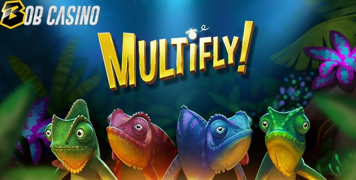 Yggdrasil's Multify slot logo in a review from Bob Casino.