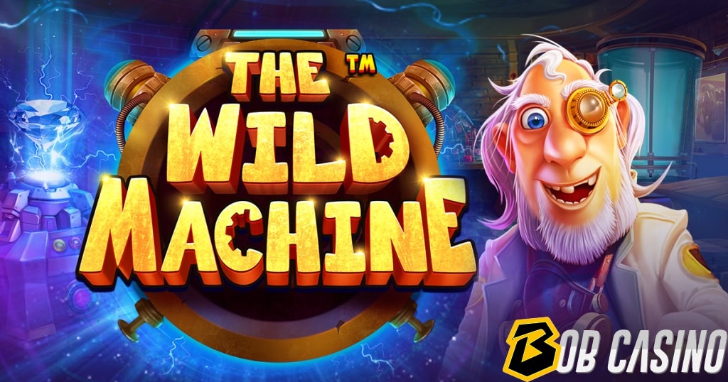 The Wild Machine slot logo in a review from Bob Casino.