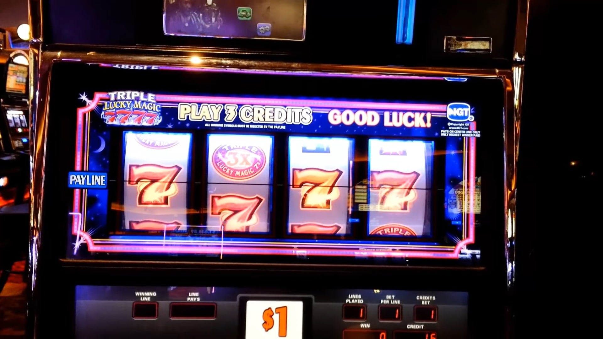 Lucky Magic 7’s machine, similar to the one used by Sanchez at Newcastle Casino.