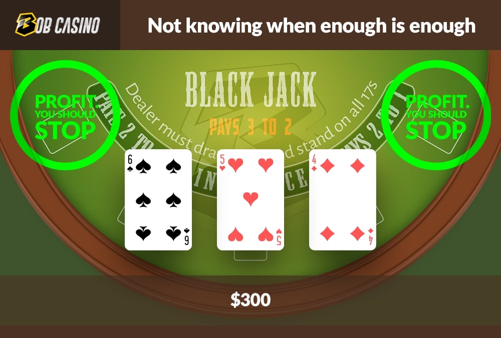 Not knowing when to stop in Double Deck Blackjack.