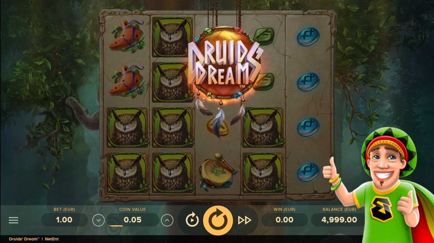 Druid's Dream slot free mobile version screen.