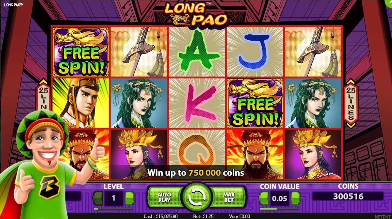 Long Pao slot free demo on mobile screenshot.