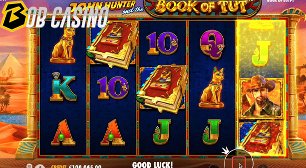 Bonus Round in the John Hunter and the Book of TUT slot on Bob Casino