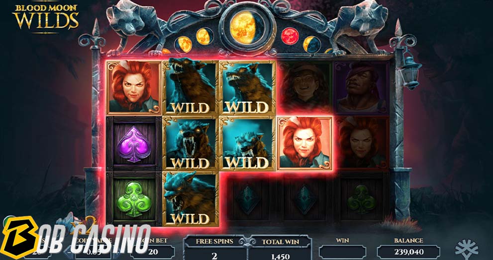 Bonus Rounds in Blood Moon Wilds Slot on Bob Casino