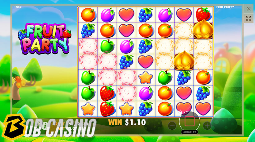 Bonus Round in Fruit Party Slot on Bob Casino