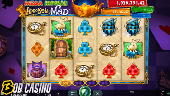 Mega Moolah online slot on Bob casino