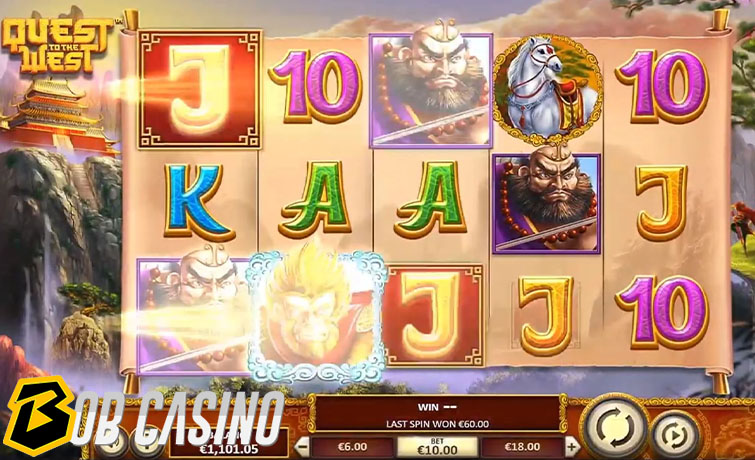 Bonus round in quest to the west slot on Bob Casino