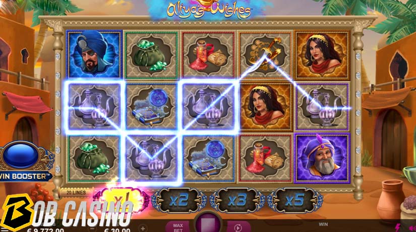 Bonus round in Aliya’s Wishes slot on bob casino