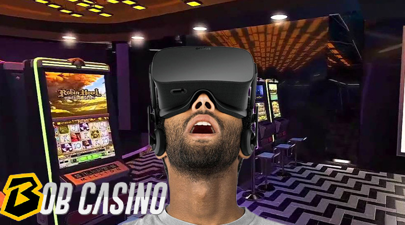 man using oculus rift to play virtual casino