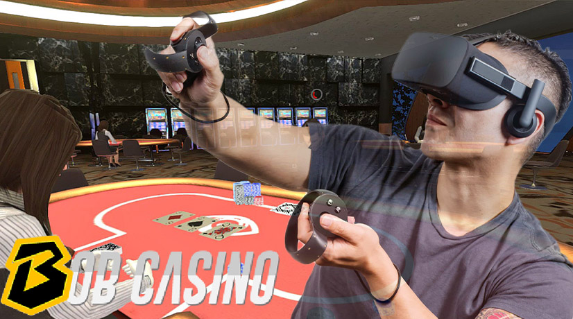 man using oculus rift to play virtual casino