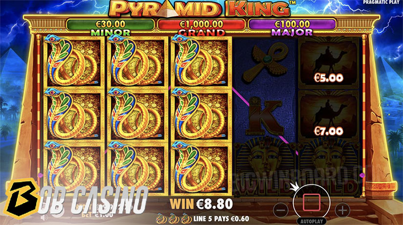 Bonus Round in Pyramid King Slot on Bob Casino