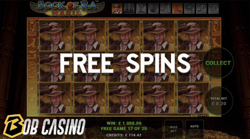 Free spins in the Book of Ra Slot.