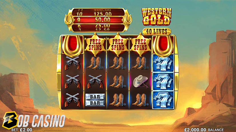 Free Spins in Western Gold Slot on Bob Casino